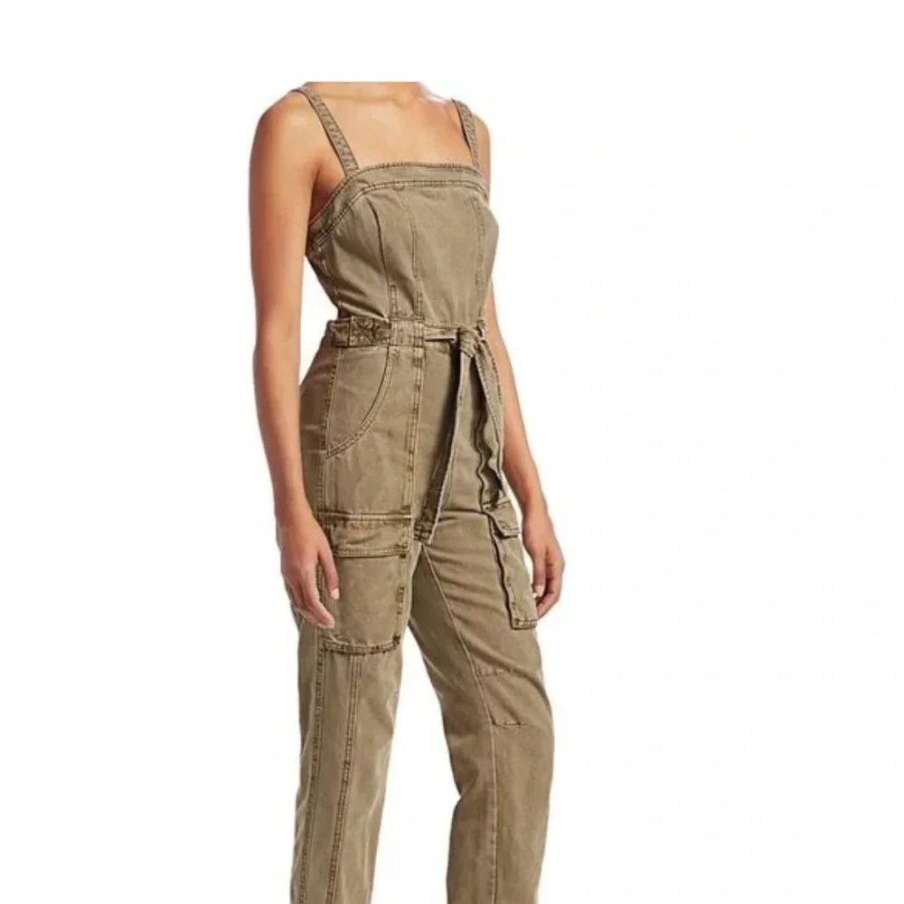 NWT Free People - Go West Utility Jumpsuit Belted Open Back Small‎